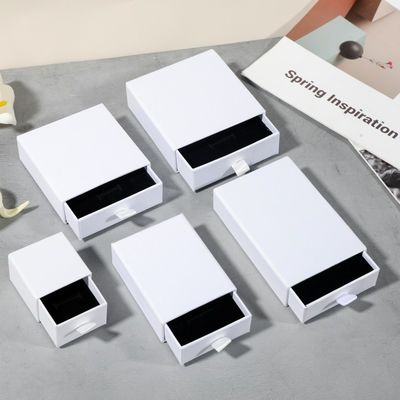 Cardboard Fancy Jewelry Packaging Gift Box Ring Sliding Drawer Paper For Wedding