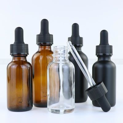 15ml 30ml 60ml 120ml 2oz Glass Amber Essential Oil Bottle Blue Glass Boston Dropper Bottle for Essential Boston Bottle