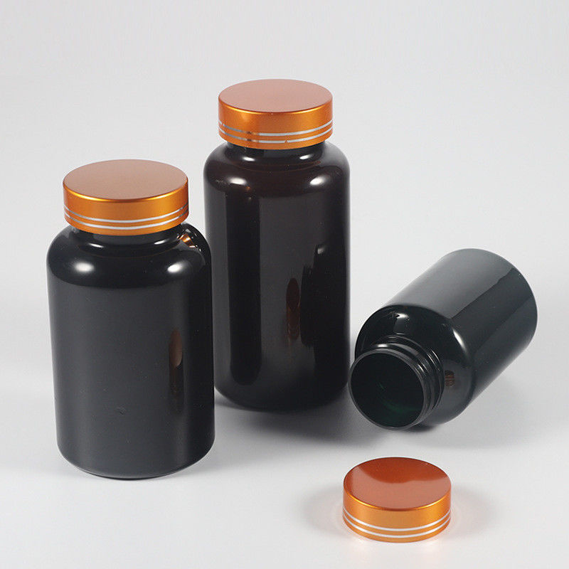Highly Customized Luxury Black Frost Pill Bottle Capsule Bottle Green Plastic Vitamin Medicine Bottle Personal Care Packaging With Screw Cap